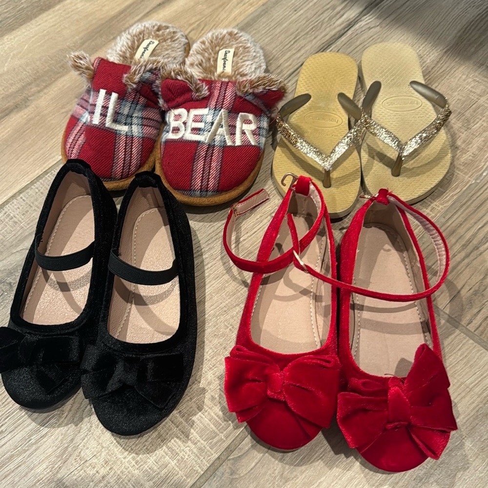 A Holiday Bundle 4 pairs of toddler girls shoes size 12
